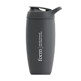 Form Botella mezcladora de proteínas de acero inoxidable aislada, 550 ml, a prueba de fugas, de acero inoxidable con agitador a presión, mantiene las bebidas frías durante 12 horas (gris grafito)