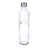 Quid Botella con tapón Fresh de Vidrio 1,25 l | Transparente, Vidrio, formato alto, acabado mate, medidas 1,25L