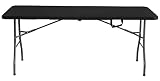 KG KITGARDEN Mesa Plegable Portátil Multifuncional, 180x74x74cm, Negro