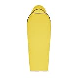 Sea to Summit - Forro para saco de dormir Reactor - Momia estándar con cordón - Thermolite para impulso térmico - Control de olores - Paquete de cosas Ultra-Sil - Para mochileros y camping - Amarillo