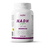 HSN NADH 20mg | 120 Cápsulas Vegetales de Liberación Retardada | Dosis Estable | Protección frente a los ácidos del estómago | Con vitaminas C y E antioxidantes | No-GMO, Vegano, Sin Gluten