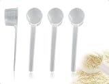 AOYEGIC Cuchara Medidora Transparente Con Escala, 4 Piezas, Ideal Para Hornear, Cocinar, Café, Detergente En Polvo, ProteíNa En Polvo Y Creatina, En Casa, La Oficina Y La Escuela (5 G)
