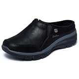 Skechers Women's Easy Going-Latte 2 Mule, Black, 9