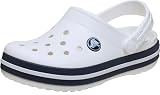 Crocs Crocband Zueco, Blanco/Azul Marino, Niños, EU 38-39 | Zueco Croslite ligero; orificios de ventilación; correa de talón giratoria; fácil de limpiar; comodidad Crocs icónica