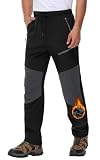 MOCOLY Pantalon Invierno Termico Hombre para Ski Nieve Esqui Caza Trekking | Pantalones Forro Polar Térmicos Cargo Softshell Pantalón Cálidos Tecnico para Snowboard Montaña Senderismo Trabajo Negro M