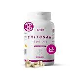 HSN Chitosan 500mg - 120 Cápsulas Vegetales | 3000mg de Quitosano por Dosis Diaria. Apoyo al Metabolismo Lipídico. Fibra Natural de Crustáceos. Clean Label. Sin Gluten