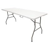 The Homeweeks Mesa Plegable Solid 240cm Portátil | Normativa Uso Público Interior/Exterior EN 581-1/3 | Tablero Resina HDPE 4cm | Capacidad 8/10 Personas y Carga 150 kg | Multiusos.
