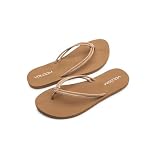 Volcom Chanclas para mujer Forever and Ever, marrón claro, 39