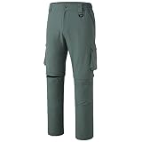Bassdash Pantalones Convertibles de Secado Rápido para Exteriores con Cremallera para Hombre,Ligero y Resistente al Agua con Protección Solar UPF50+