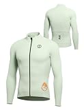 INBIKE Maillot de Ciclismo Térmico Invierno Secado Rápido Maillot MTB con Mangas Largas Polar Cálido Camiseta para Deportes al Aire Libre Bicicleta Elástico Blanco-M