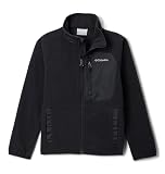 Columbia Youth Fast Trek 5 Full Zip, Full Zip Fleece Jacket, Black, Medium