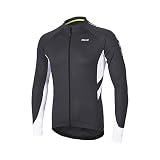 ARSUXEO Maillot Ciclismo Hombre Manga Larga Cremallera Completa Top Ciclismo con 3 Bolsillos Profundos Camiseta Bici 6030 Gris Oscuro L