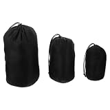 TOPBATHY 3 Sacos de Compresión de Nailon para Ropa y Viaje | Cierre con cordón, color negro, perfil flexible, plegado compacto, selección rápida del contenido