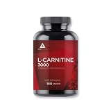 L Carnitina 3000 Cápsulas– 180 cápsulas 100% L-Carnitina Tartrato- Aumento de Energía y resistencia –Mejora el rendimiento y la recuperación- Suplemento Deportivo- Vegano- Bodyathlon