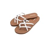 Volcom Sandalias escolares para mujer, color blanco, talla 10, Blanco - Nuevo, 42 EU