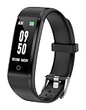 GRV Pulsera de Actividad Sin Bluetooth, Pulsera Actividad Inteligente No App con Impermeable IP68 Monitor de Sueño Podómetro Calorías Distancia para Niños Niñas, Mujer, Hombre (Negro)