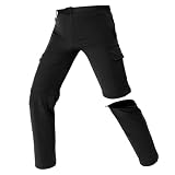 SOLOYEE Pantalones de senderismo para hombre con cremallera, resistentes al agua y de secado rápido, ligeros pantalones de trekking de verano al aire libre con 5 bolsillos, perneras desmontables para
