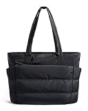 bagsmart - Bolso de mano para mujer, para clases de Lycee, 15,6 pulgadas, ordenador portátil, impermeable, bandolera para viajes, compras, universidad y uso diario, Negro