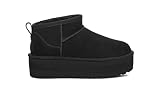 UGG Classic Ultra Mini Platform 1135092-BLK, Womens Winter Boots,Boots, Black, 39 EU