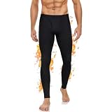 Pantalon Termico Hombre Invierno Ajustadas con Elástico y Transpirable | Pantalón Térmico Hombre Mallas Deportivas Ajustadas para Running y Montaña Ropa Interior Térmica de Larga Duración Negro L