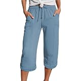 2026 Pantalones Mujer Verano Frescos 3/4 Pantalon Pirata Talla Grande Pantalón Deportivo Shorts Respirable Moderno Pantalones Cortos Palazzo Bolsillos Urbano Short Yoga Jogger Corre Playa Vacaciones