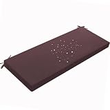 Cojín de banco impermeable para exteriores, antideslizante, de alta definición, con lazos, reemplazo perfecto para columpios de patio, 120 x 30 x 5 cm, color café oscuro