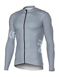 INBIKE Maillot de Ciclismo Manga Larga para Hombre Transpirable y Ligera con Tejido Antideslizante de 4.5 cm para Andar en Bicicleta Senderismo y Fitness Gris M