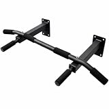 T-LoVendo Barra de Dominadas para Pared. Crossfit. Pull-up bar. Con Tornillos incluidos. Soporta hasta 140kg. Gimnasio en Casa. Ejercicios para biceps, espalda, dorsales, hombros. Negra. Calidad.