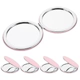 Yardwe 5 Piezas Espejo de Maquillaje de Doble Cara Redondo Plegable de PU