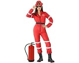 Atosa | Disfraz de Bombera para Mujer Adulta | Incluye Mono Rojo y Cinturón | Modelo Elegante y Cómodo | Ideal para Carnaval, Halloween y Fiestas Temáticas | Disfraces para Adultos | Talla M-L