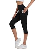 Merlvida Mallas Deportivas Mujer Cortas Cintura Alta, Leggings 3/4 con Bolsillos Opacos, Pantalones Capri Push Up para Gym, Yoga y Fitness Ropa de Verano