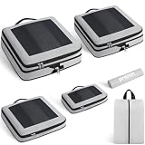 Prezon Set de 6 cubos de almacenamiento con compresión extra fuerte, bolsas espaciosas de malla transpirable y nailon, aptas para guardar ropa y zapatos en casa o de viaje, Peltre