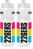 226ERS - Bidón Ciclismo, de Polipropileno y sin BPA, Hydrazero Ultraligero, con Tirador de Boquilla y Abertura Grande, Fácil de Limpiar, Testado, Multicolor, 1 x 750 ml (Paquete de 2)