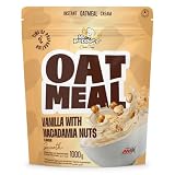 Mr. Popper's OatMeal – 1000 g – Harina integral de avena instantánea extrusionada – Preparación rápida para porridge o bebida – Sabor Vainilla con nueces de macadamia