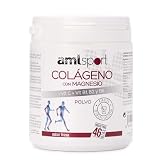 AMLsport Colágeno con magnesio + vit c, b1, b2 y b6, Articulaciones fuertes, Regenerador de tejidos con colágeno hidrolizado tipo 1 y 2, Envase para 46 días, Sabor Fresa, 350 g (Paquete de 1)