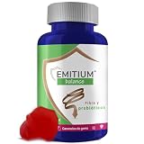 EMITIUM Balance, Fibra en Gominolas con Probióticos y Prebióticos, 60 uds | Fibra Soluble FOS para el Tránsito Intestinal, Estreñimiento y Digestión, Sin Azúcares Añadidos, Sabor Fresa
