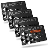 AKIELO Blackout Tarjeta Bloqueadora RFID – Tarjeta Antirrobo Ultrafina con Tecnología Faraday para Protección de Tarjetas Contactless – Blindaje para Carteras (Edición Negra – 4 Unidades)
