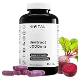 Remolacha 6000 mg. 180 cápsulas veganas para 6 meses de tratamiento. | Natural Beetroot Extract. Fabricado en España por HIVITAL