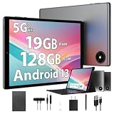 ANTIOXID Tablet 10 Pulgadas Tabletas con Tarjeta SIM/WiFi,Octa-Core,19GB RAM+128 GB ROM (TF 1TB),8000 mAh,Tableta con Teclado Incluido,Gris