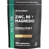 Zinc Magnesio y B6-6 Meses de Suministro - 180 Comprimidos Veganos