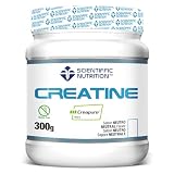Scientiffic Nutrition - Creatine 100% Creapure, Creatina Monohidratada en Polvo para el Pre Entreno, Aumentar Masa Muscular y Resistencia, Gran Solubilidad - 300g