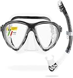 Cressi Big Eyes Evolution & Kappa Ultra Dry Schnorchel - Pack de Snorkel (Tubo y Gafas), Color Negro