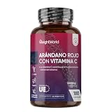 Arándano Rojo 25100mg, 180 Cápsulas Veganas, 6 Meses de Suministro | Enriquecido con Vitamina C que Contribuye al Funcionamiento Normal del Sistema Inmune (EFSA) Sin Estearato de Magnesio ni OGM