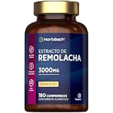 Remolacha Suplemento 3000mg - Beetroot Extract Supplement | Potenciador de Óxido Nítrico - 180 Pastillas Veganas - de Horbaach