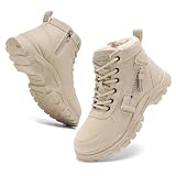 Yeeteepot Botas para Mujer Invierno Calentar Botines F-Caqui 39 EU = 40 CN | Cálido Forrado Botines Antideslizante Nieve Zapatos Aire libre Deportivo Zapatos Casuales Viaje Boots