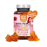 Gominolas para el Síndrome Premenstrual (PMS) sin Azúcar, Suplemento para el Equilibrio Hormonal con Sauzgatillo + Azafrán + Vitaminas B12 y B6, 60 gummies, Sabor a Mango, Vegano, BeSoHappy®
