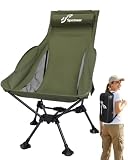 Silla de camping con respaldo alto, plegable, silla de camping, silla de