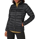 Amazon Essentials Chaqueta Acolchada Ligera de Manga Larga, Plegable, Resistente a la Lluvia (Disponible en Tallas Grandes) Mujer, Negro, M