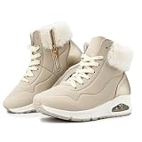 JOMIX Botines Deportivos Mujer con Cámara de Aire Cálidos y Antideslizantes Caña Media Invierno Ciudad Trabajo WWB255288 Beige 37