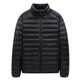 Genérico Plumiferos Hombre Color Liso, Softshell Hombre Invierno Sin Capucha Cuello Mao De Cremallera, Plumíferos Montaña - Cazadoras Trabajo Classic - Negro XL